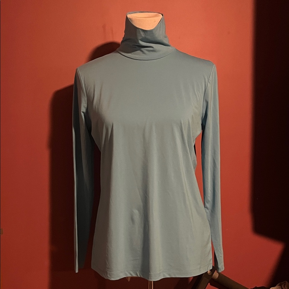 J. McLaughlin Light Blue Long Sleeve Turtleneck Medium